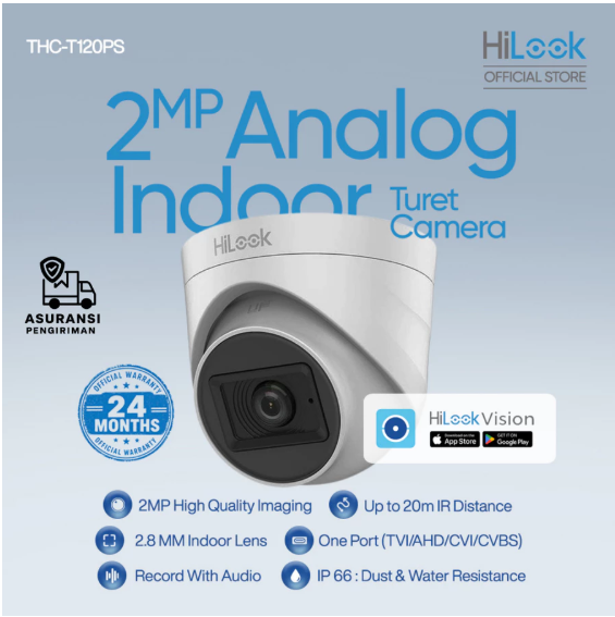 CCTV Audio Analog Indoor 2Mp/1080P HILOOK (2.8MM)